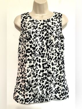 Black & White Leopard Print Sleeveless Top Merona